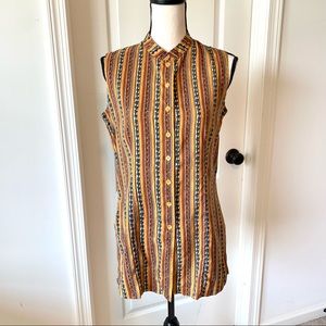Vintage ANNA And FRANK Silk Button Down—SZ. Sm